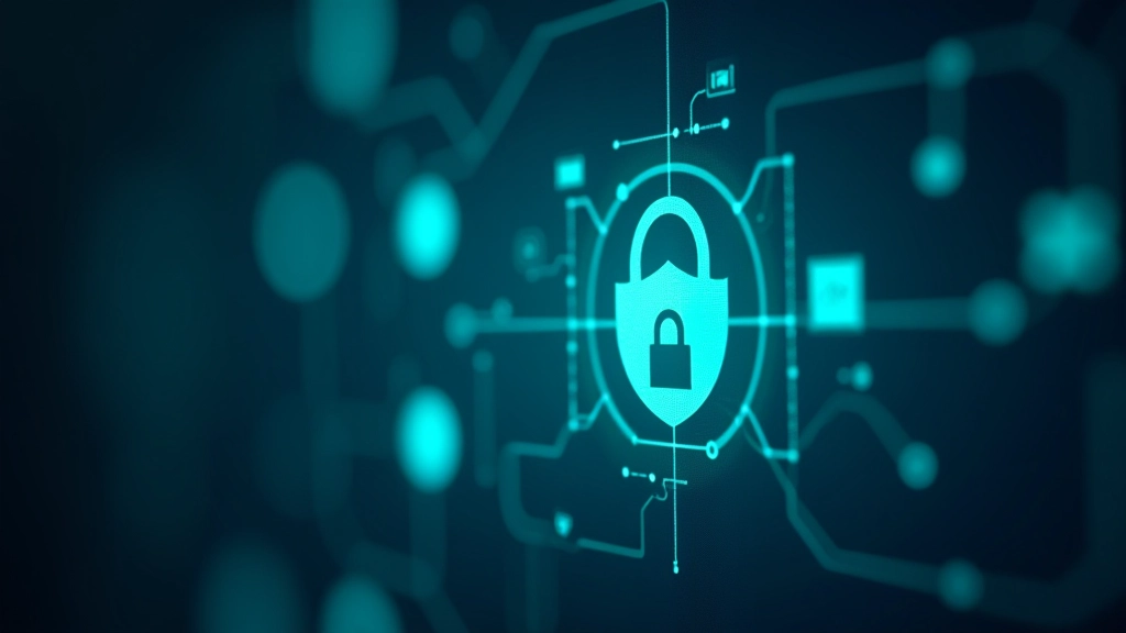 Sicherheits-Symbolik: Schloss-Icon auf digitalem Bildschirm, Cybersecurity-Konzept