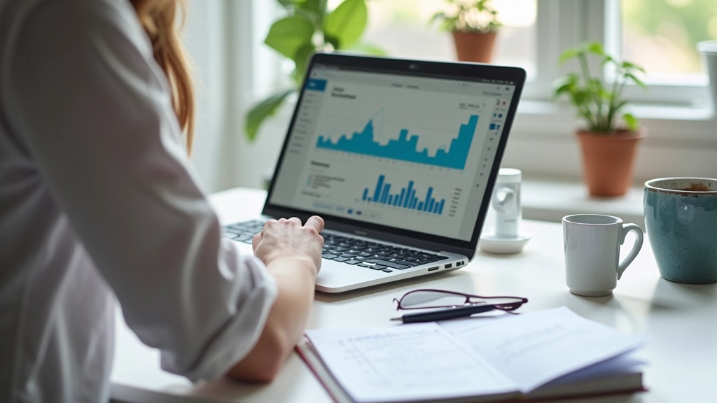 Diagramm von Finanzplanung und Sparziel-Tracking auf einem digitalen Dashboard, helle moderne Oberfläche, klare Struktur